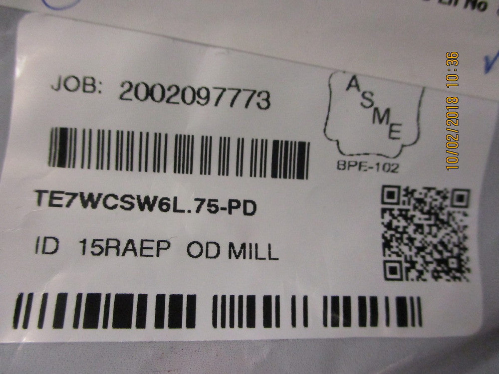 TE7WCSW6L.75-PD Maxpure BPE Series 3/4 Tee, T316L Stainless, Weld X BRAND NEW!