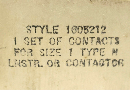 WESTINGHOUSE CUTLER HAMMER 1605212 Type N Size 1 Life Line Contact Kit 3 Pole