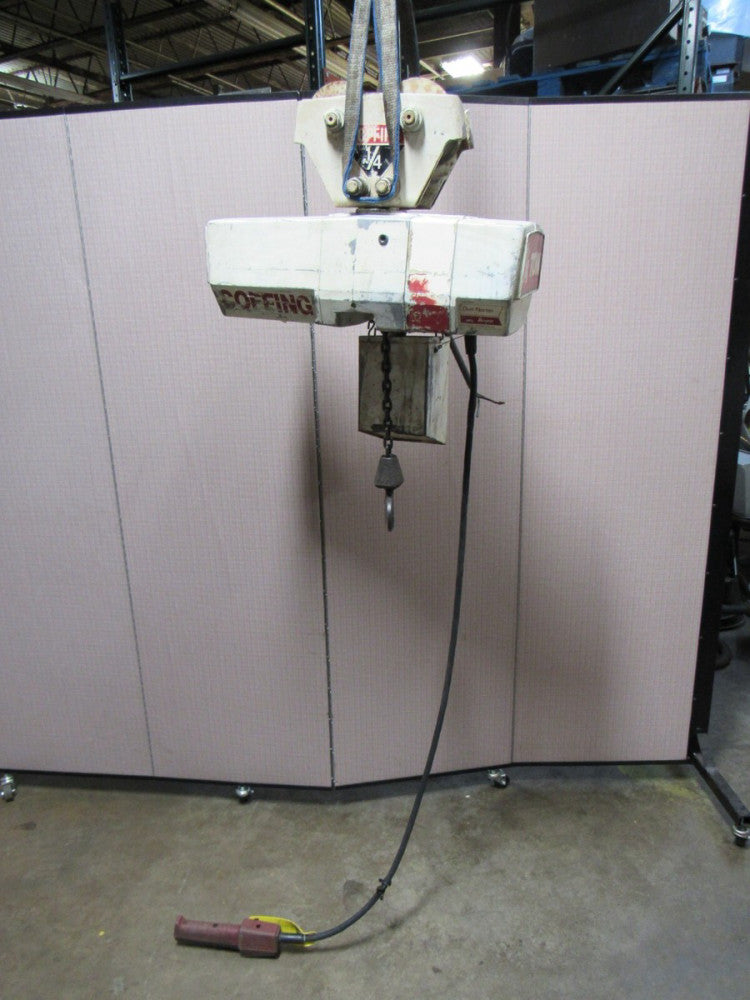 COFFING ELECTRIC CHAIN HOIST EC-0516-3 1/4 T TON 460V 3PH 94"DROP W/ TROLLEY