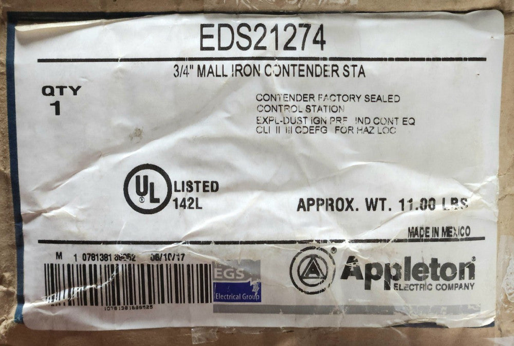 EMERSON APPLETON EGS EDS21274 Type SSA HAZORDOUS LOCATION Selector Switch HOA