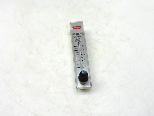 Dwyer Flowmeter 0-5 cc/min AIR X100 RMA-12-SSV 1/8" npt