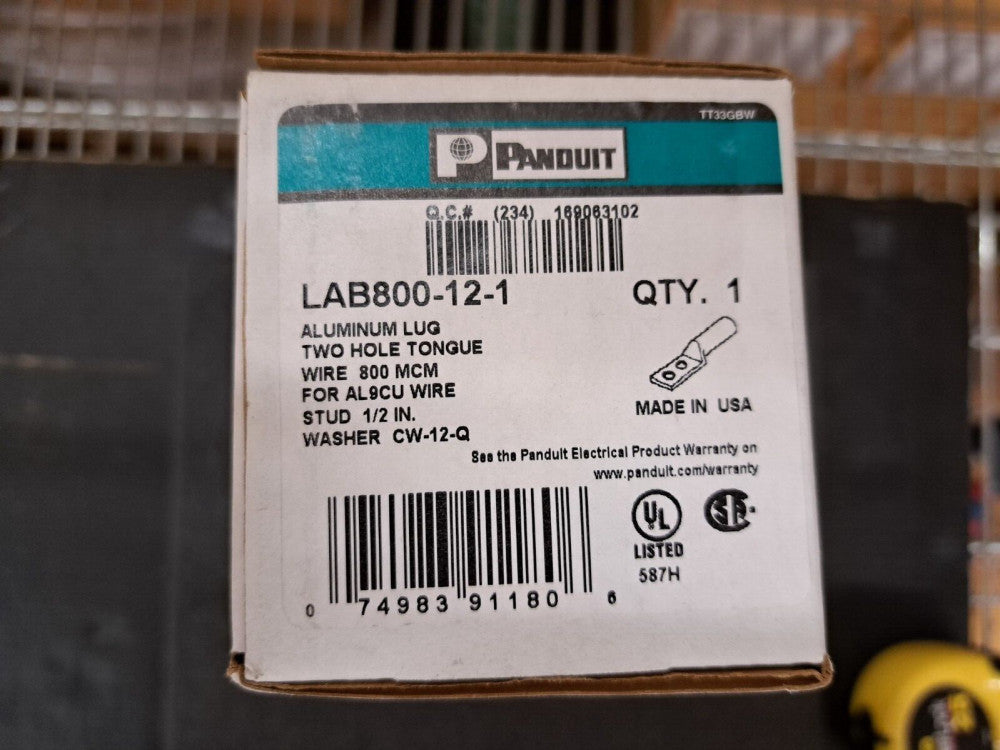 New, Panduit, LAB800-12-1, Compression Lugs, Pan-Lug Compression Series