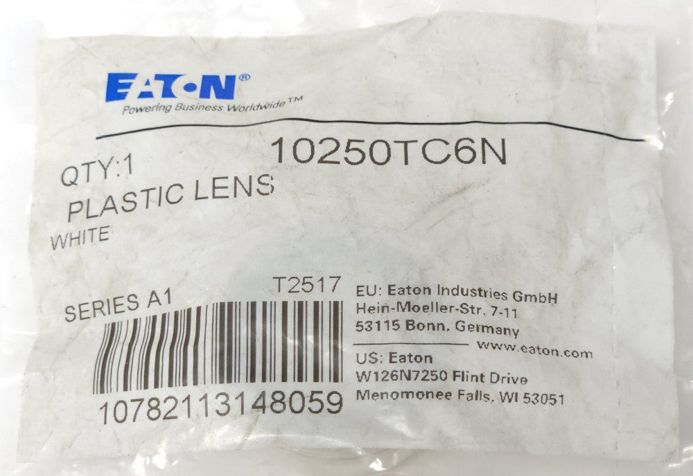 EATON CUTLER HAMMER 10250TC6N WHITE Plastic 30mm Pushbutton Lens Cap