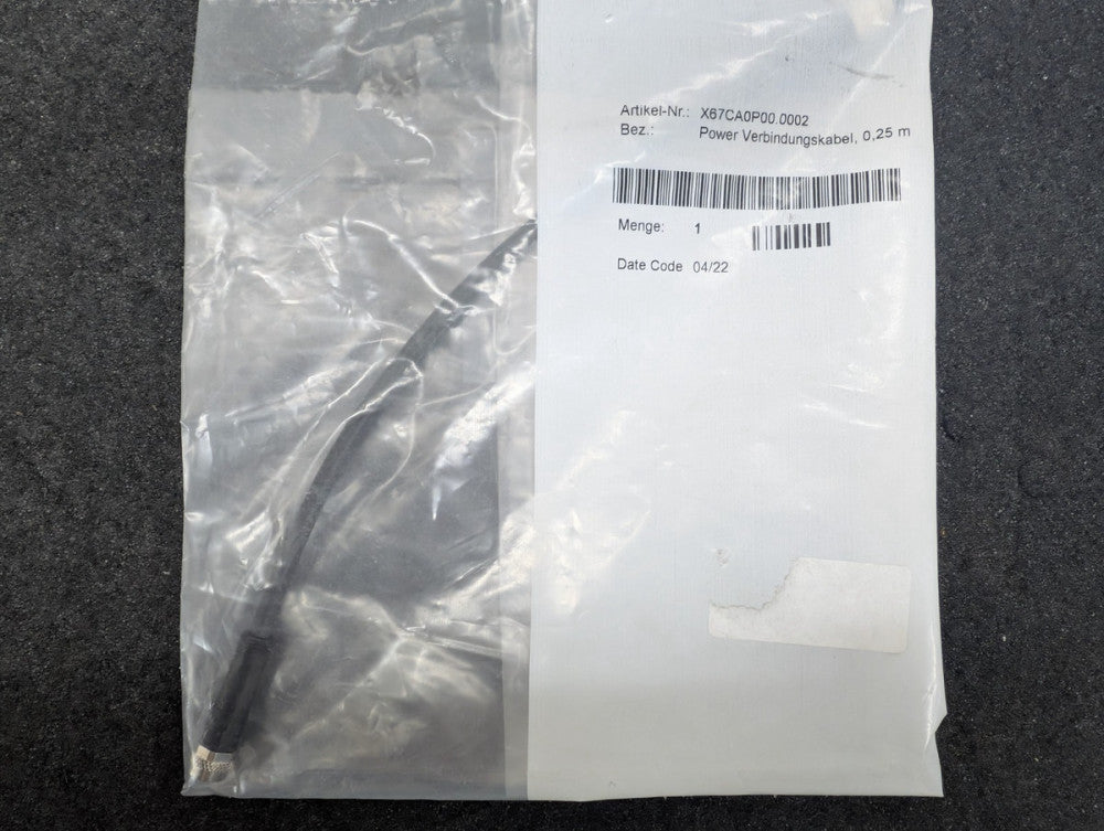 New, B&R, X67CA0P00.0002, POWER CONNECTION CABLE, 4-PIN, STRAIGHT, 0.25M