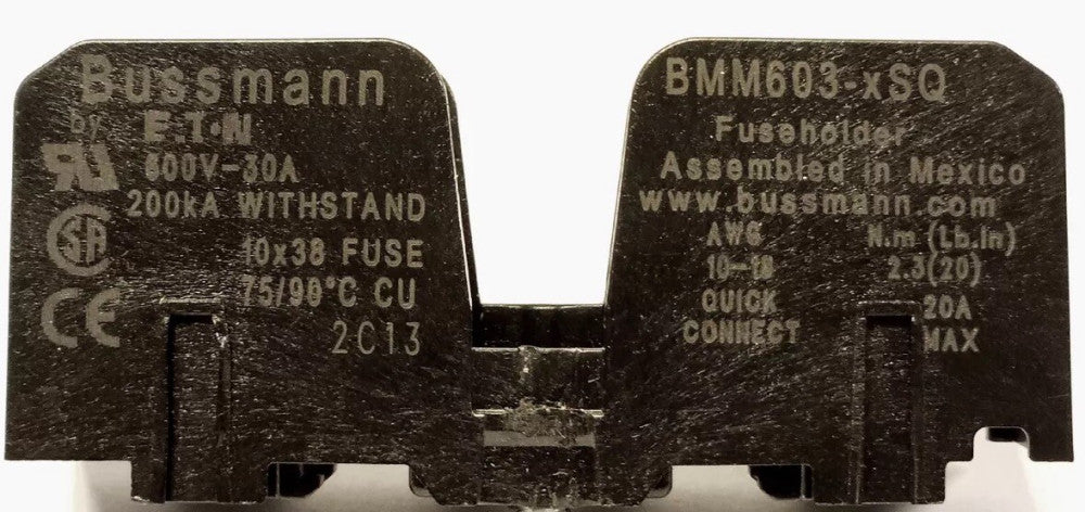 EATON BUSSMANN BMM603  XSQ Fuseholder 30 AMP 600 VAC 200KA TRON FUSEBLOCK