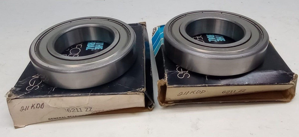 The General 6211 ZZ Ball Bearing Deep Groove 55X100X21mm 6211-ZZ (Pack of 2)