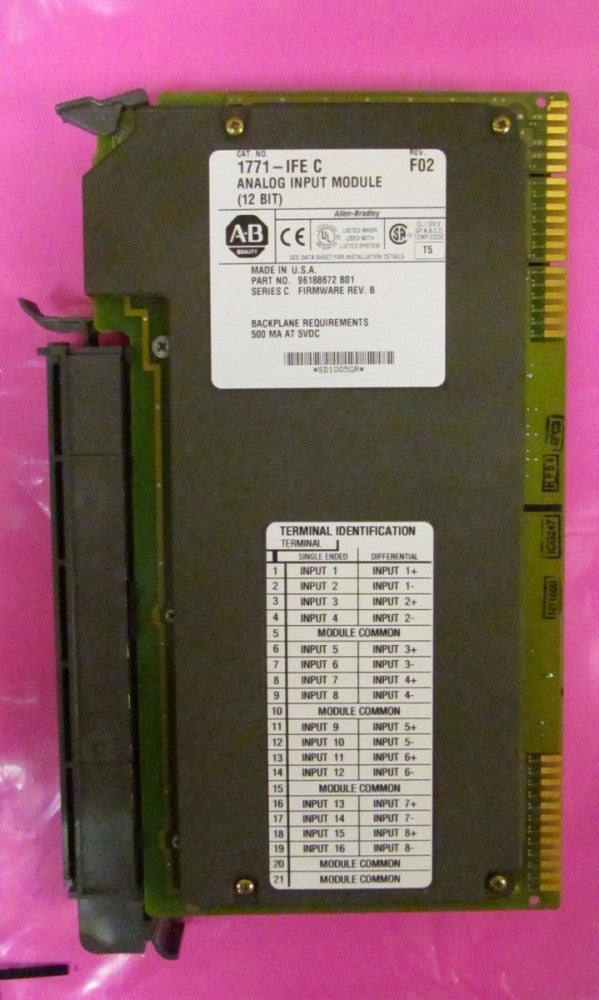 ALLEN BRADLEY 1771 IFE Series C Rev F02 Analog Input Module 12 BIT