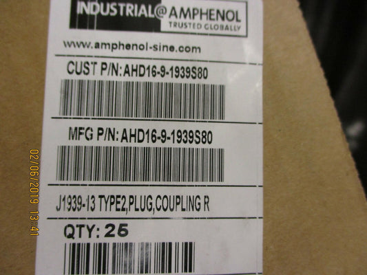 New, Amphenol Conn, AHD16-9-1939S80  Circular SKT 9 POS Crimp ST- LOT OF 4