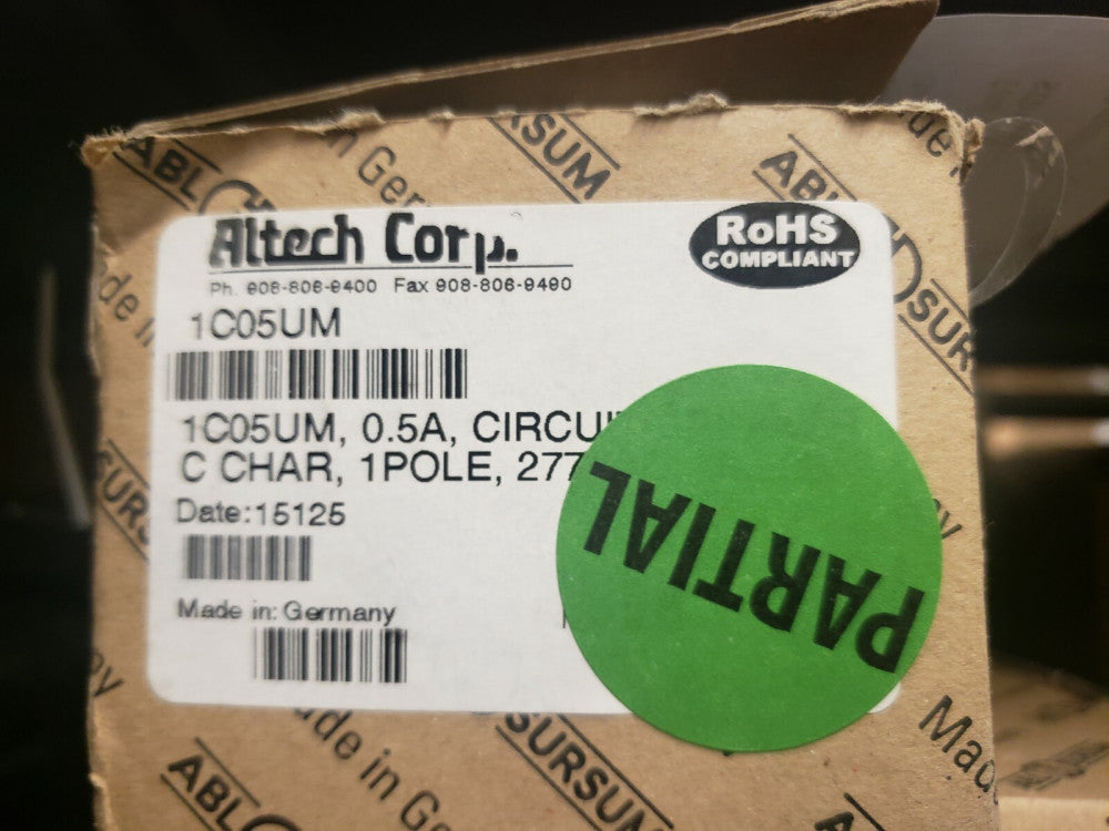 NEW, OPEN BOX, Altech Corp, 1C05UM, Circuit Breaker, Thermal Magnetic, 0.5A, 1 P
