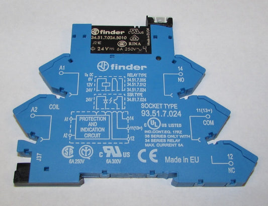 FINDER KOPPELRELAIS 38 61 7024 5050 Modular Relay w/ Base 