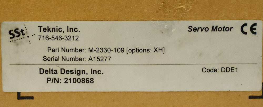 SST TEKNIC M 2330 109 OPTIONS XH Servo Motor DELTA DESIGN 2100868