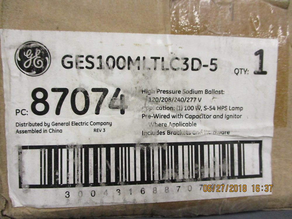 87074 GE Lighting High Pressure Sodium Ballast 100 Watt S-54 HPS Lamp BRAND NEW!