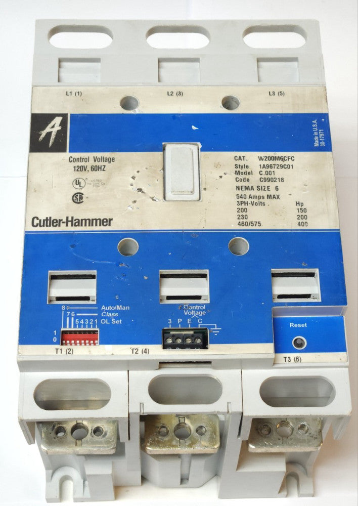 EATON CUTLER HAMMER W200M6CFC Size 6 W200 Advantage Starter