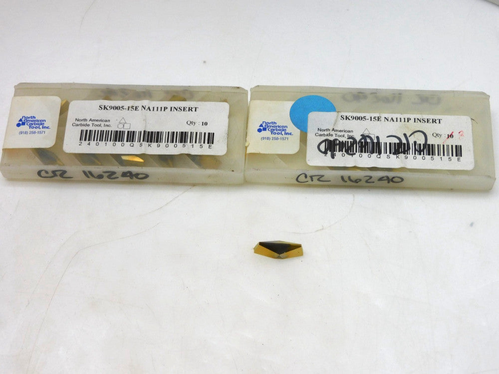 LOT OF 14 NORTH AMERICAN CARBIDE TOOL SK9005-15E CARBIDE INSERT NA111P