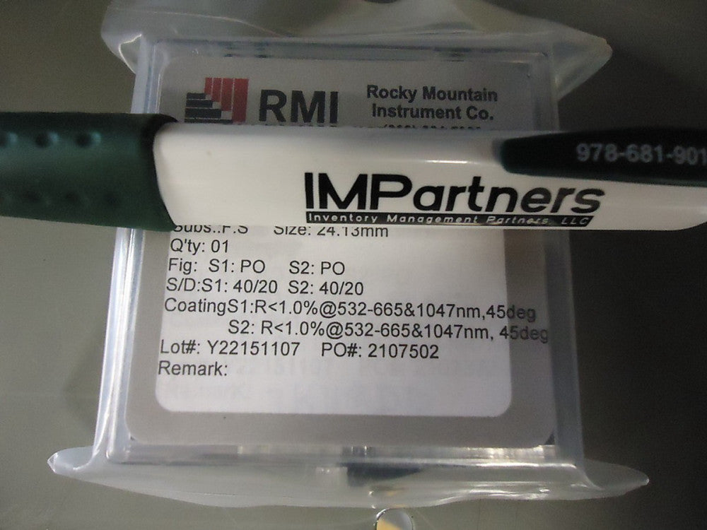 Rocky Mountain Inst. 282.1269.01 TLV Corrector Plate. Brand New!