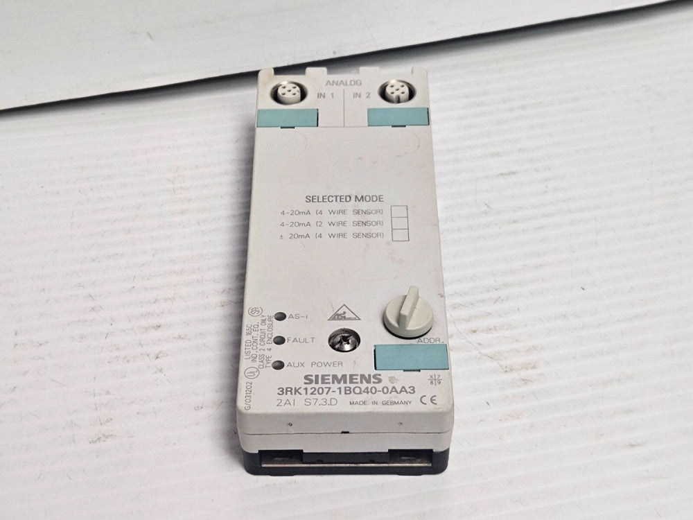  SIEMENS ANALOG MODULE 3RK1207-1BQ40-0AA3 3RK12071BQ400AA3 