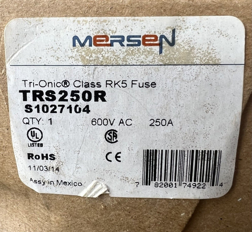 MERSEN SHAWMUT TRS250R TRI Onic RK5 Fuse 250 AMP 600 VAC