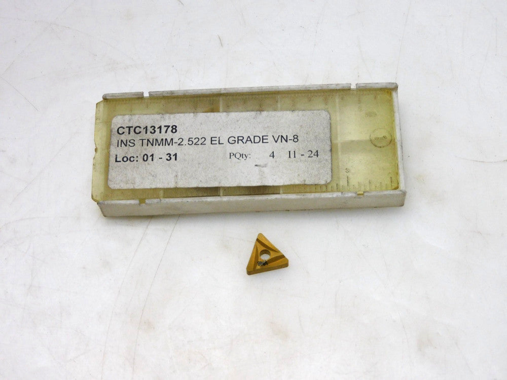 LOT OF 5 VALENITE TNMM-2.522 EL CARBIDE INSERT GRADE VN-8