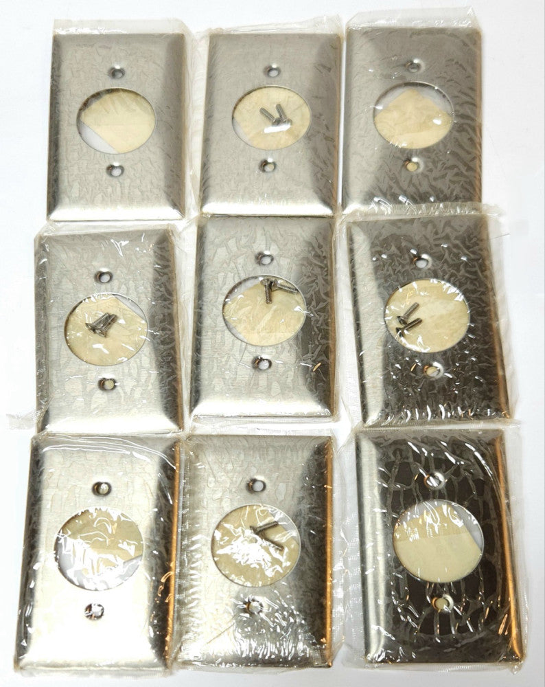 LOT OF 9 HUBBELL SS720 Stainless Steel Wall Plate Receptacle Cover Type 302 304