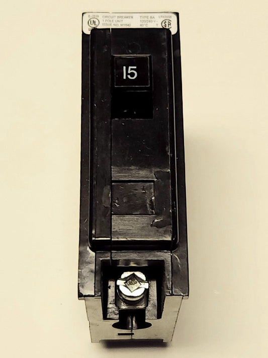 EATON CUTLER HAMMER BAB1015 Single Pole 15 AMP Type BA Bolt In Circuit Breaker