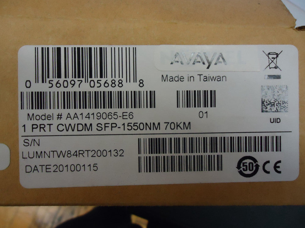 AA1419065-E6 AVAYA 1PORT CWDM SFP-1550NM 70KM BRAND NEW!