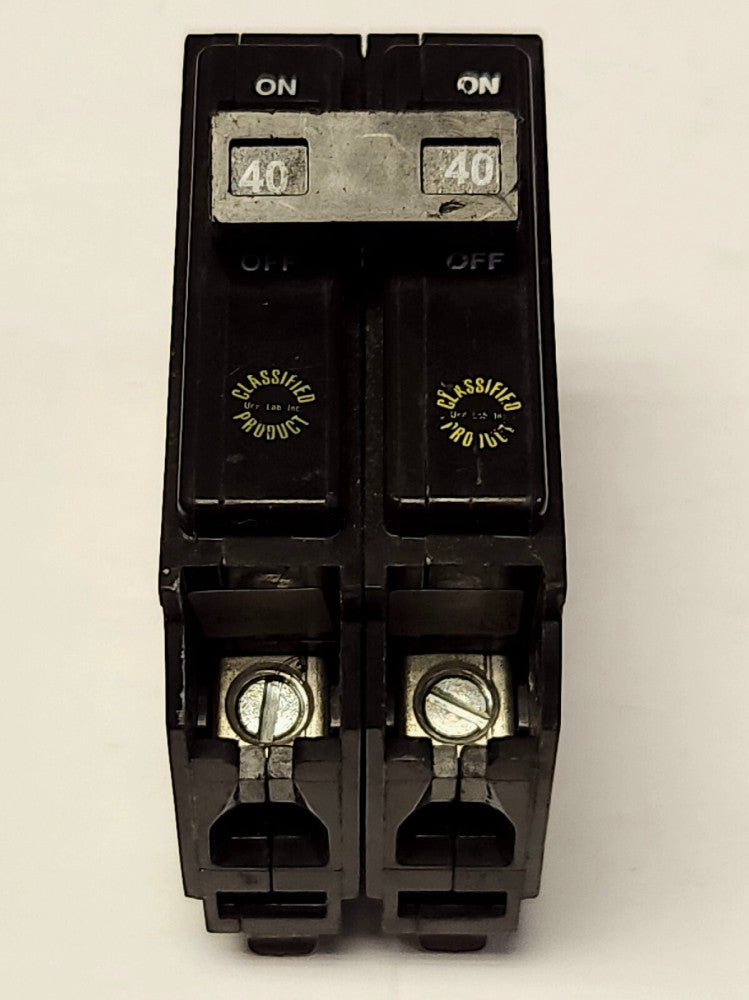 EATON CUTLER HAMMER CHQ240 2 Pole 40 AMP Type CHQ Circuit Breaker