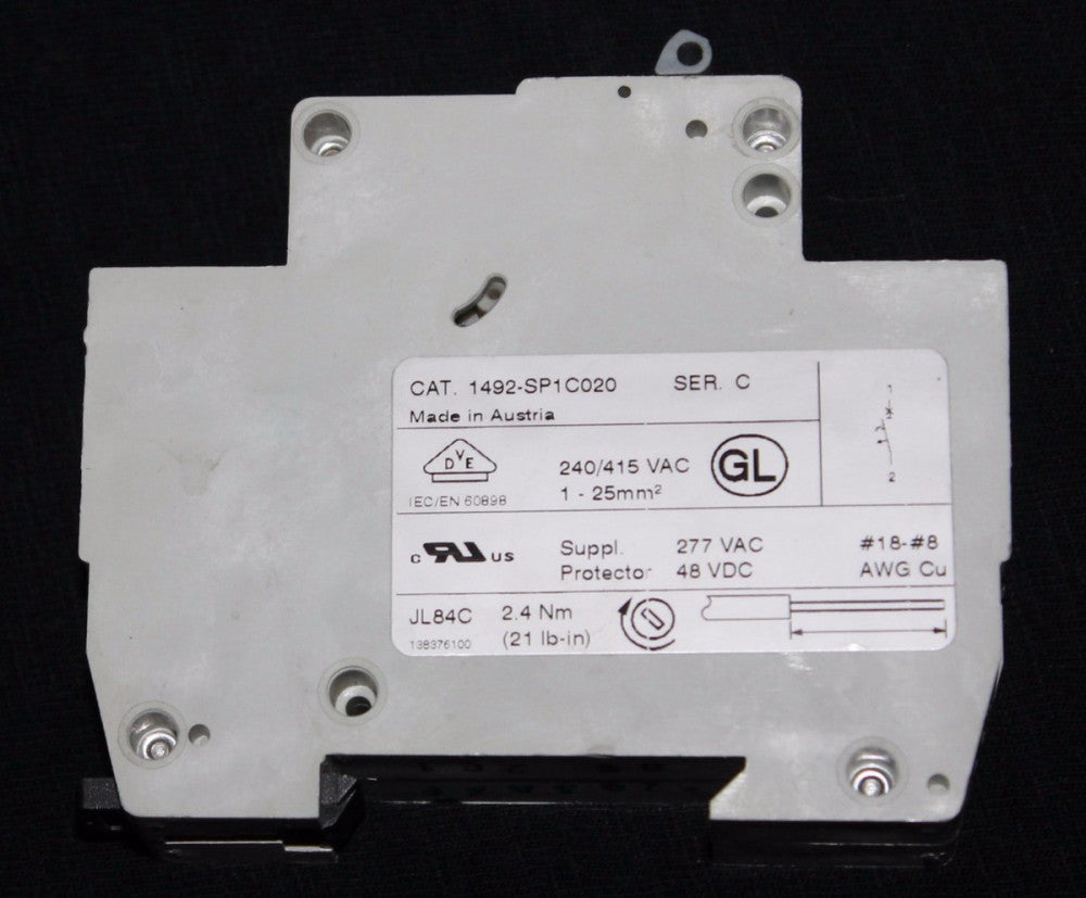 ALLEN BRADLEY 1492-SP Supplementary Protector Breaker Single Pole 1492 SP1C020