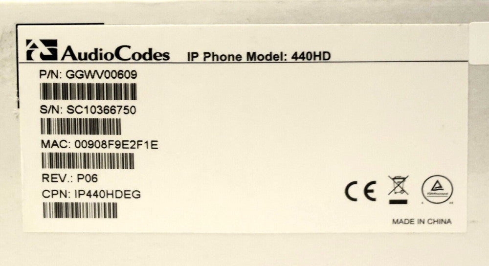 AUDIO CODES GGWV00609 IP440HDEG 440HD IP Business Desk PHONE
