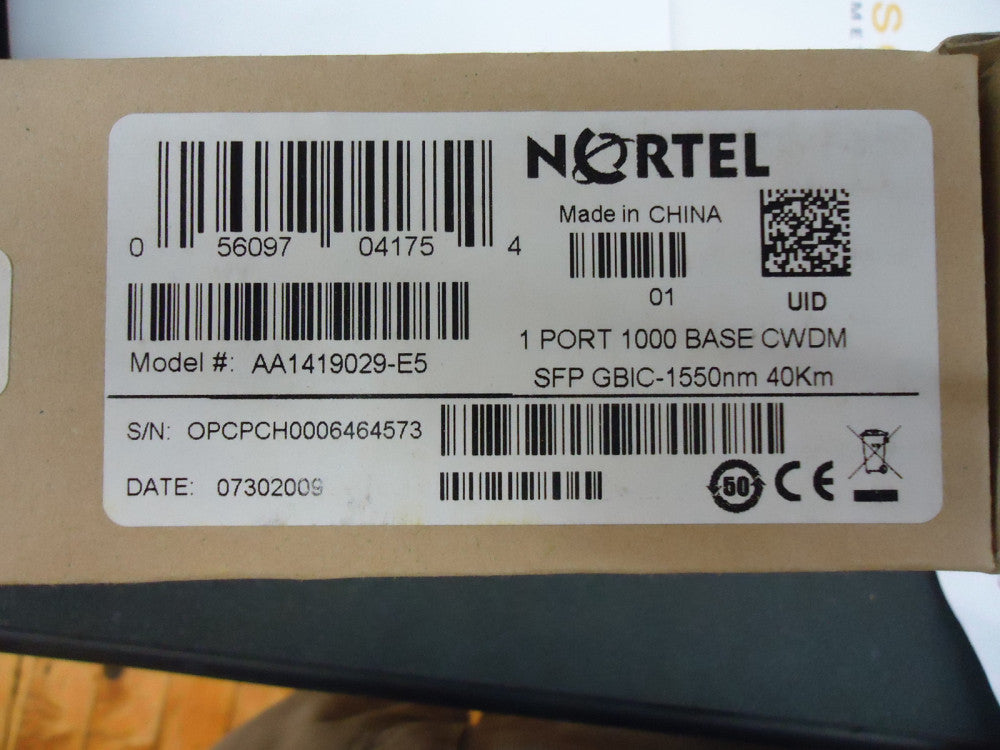 AA1419029-E5 NORTEL NETWORKS 1 PRT CWDM SFP 1550NM 40KM BRAND NEW!
