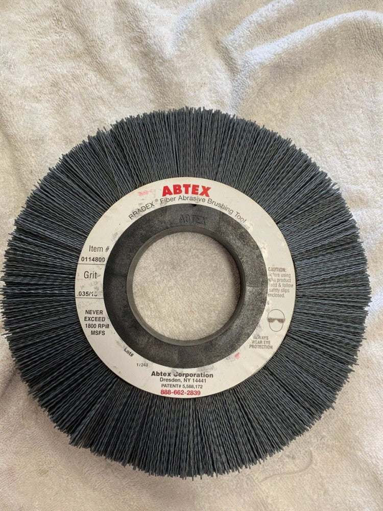 (Qty 2) Abtex Bradex Fiber Abrasive Brushing Tool  1". Grit .035/180 Pn. 0114800