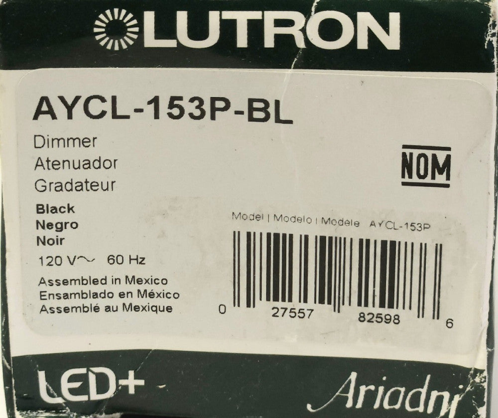 LUTRON AYCL 153P BL 120 VAC BLACK ARIADNI DIMMER LED LED+