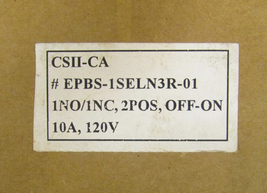 CG CSII-CA EPBS 1SELN3R 01 2 Pos Maint ON OFF Selector Switch 10A 120V 1 NO 1NC