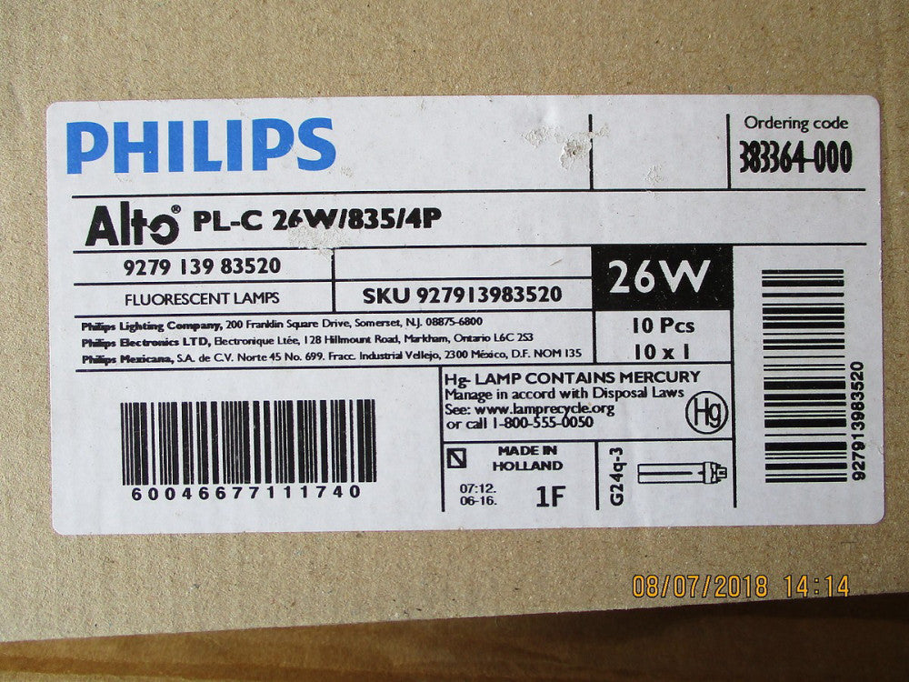 383364 Philips 26W COMPACT FLUOR G24Q-3 3500K ENERGY EFFICIE BRAND NEW!LOT OF 10