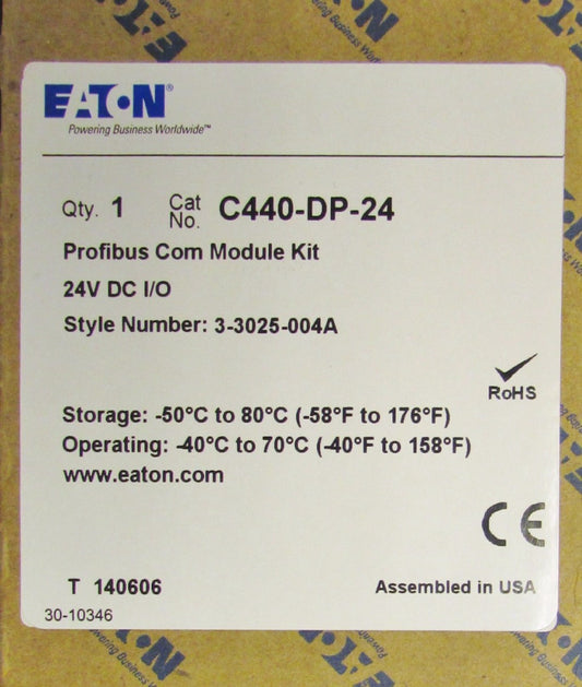 EATON CUTLER HAMMER C440 DP 24 Profibus Communication Module Kit 24V DC I/O