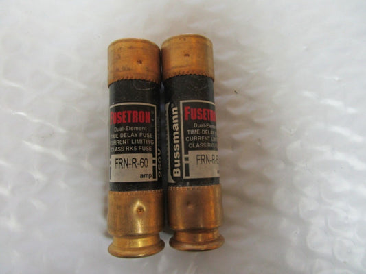 NEW LOT OF 2 BUSSMANN FUSETRON FUSE FRN-R-60 60A AMP 250Vac