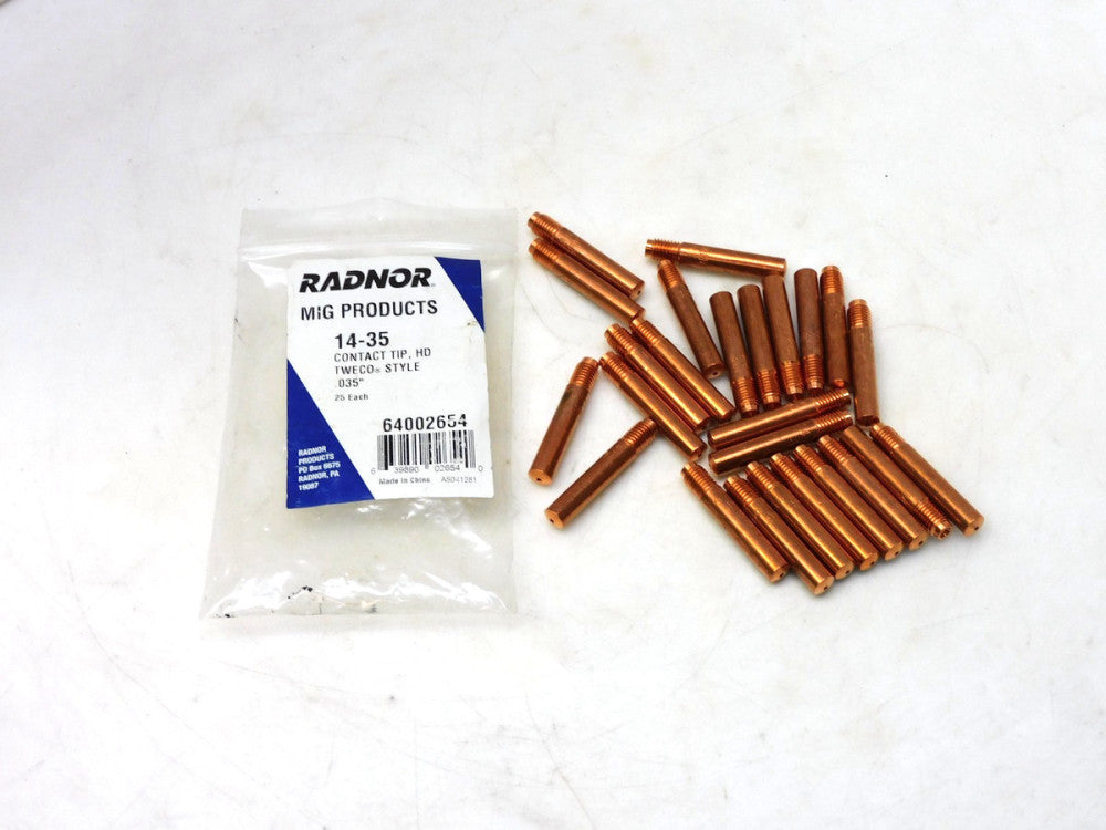 Radnor Mig Products 14-35 Contact Tip Tweco Style .035" 64002654 Lot of 25