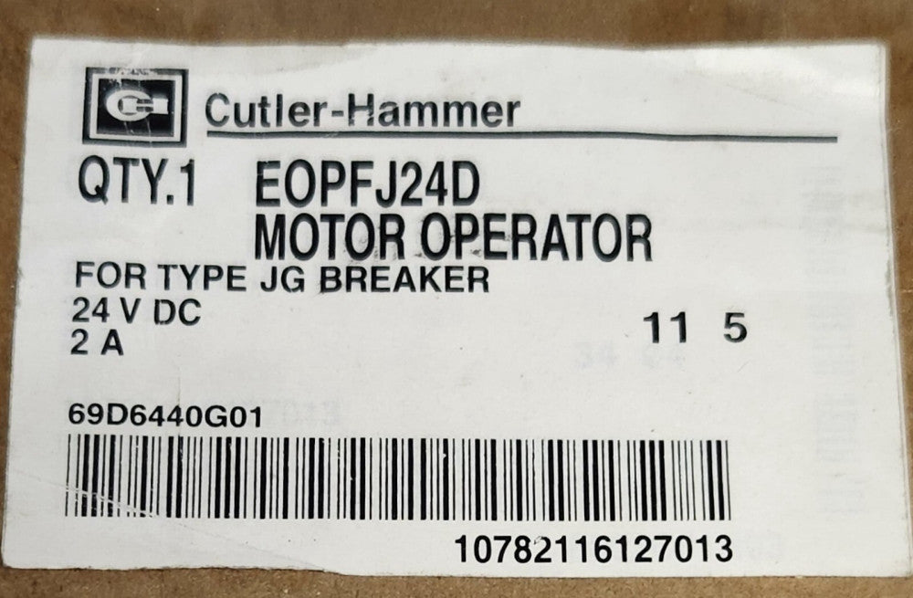 EATON CUTLER HAMMER EOPFJ24D Type JG Breaker Motor Operator 24 VDC 69D6440G01