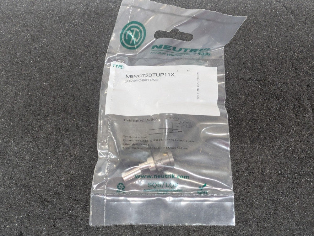 New, Neutrik, NBNC75BTUP11X, CABLE END BNC REAR TWIST -CABLE, Lot of 3