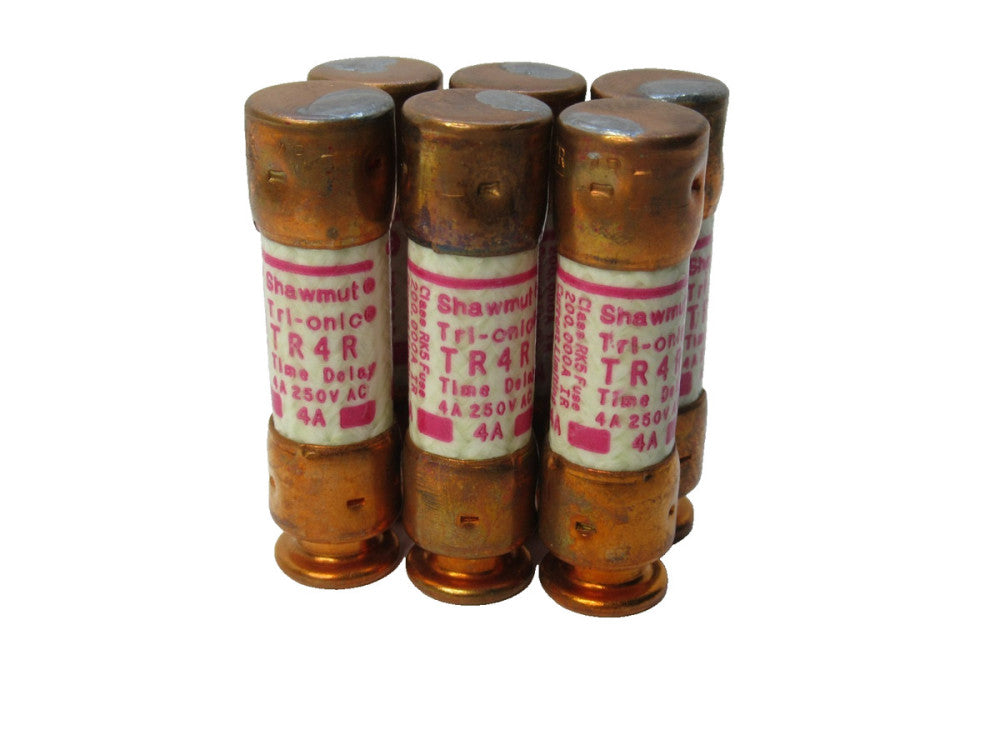 (NEW - Lot of 6) GOULD SHAWMUT TR4R 4 A Amp Tri-Onic Fuse