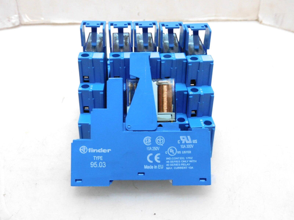 LOT OF 6 FINDER 40.31.9.024.0000 RELAY W/ BASE 95.03