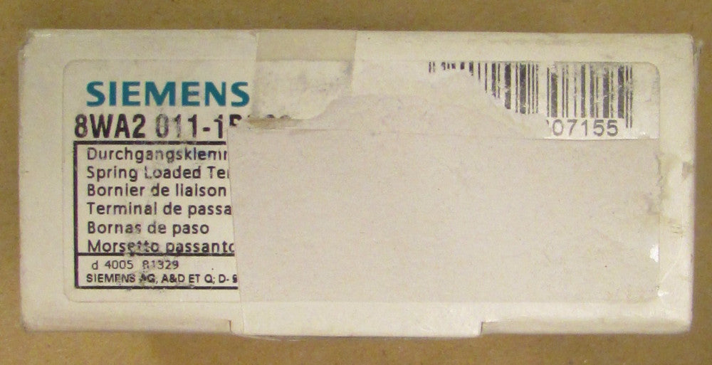 (Box of 10) SIEMENS Grey Spring Load Type 4 Terminal Block 8WA2 001 1DG30