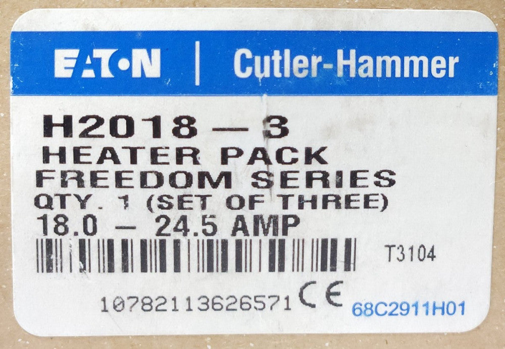 EATON CUTLER HAMMER H2018-3 Freedom Series Heater PACK H2018 3 18.0-24.5 AMP