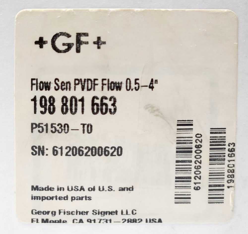 GF GEORG FISCHER 198 901 663 Flow Sensor Switch PVDF FLOW 0.5-4" P51530-T0 P5153