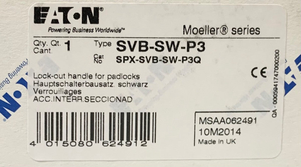 EATON MOELLER SVB SW P3 Rotary Lockout Handle For  Padlocks SPX-SVB-SW-PS3