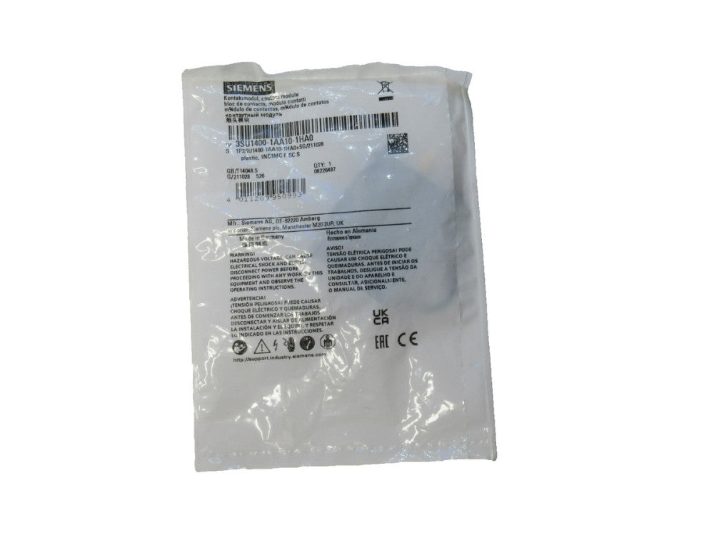 Siemens 3SU1400-1AA10-1HA0 Contact Module (New)