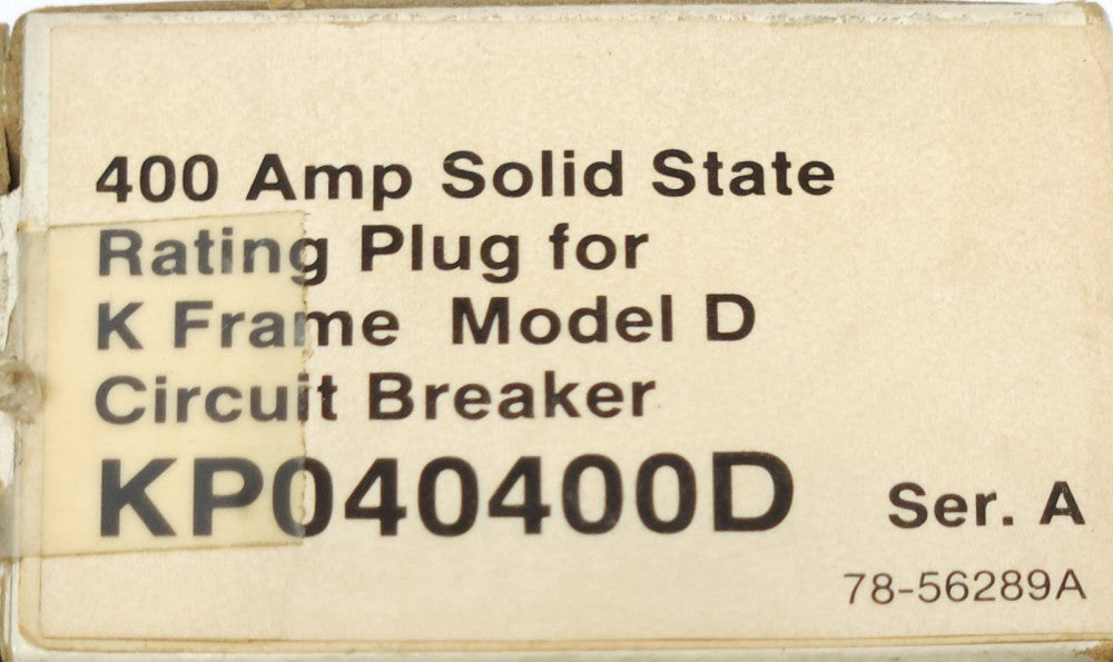 EATON CULTER HAMMER KP0400D 4KS400T 400 AMP K Frame Rating Plug Type KS KD MODEL