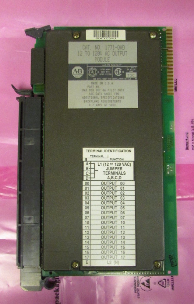 ALLEN BRADLEY 1771 0AD 12-120V AC Output Module 1771 OAD