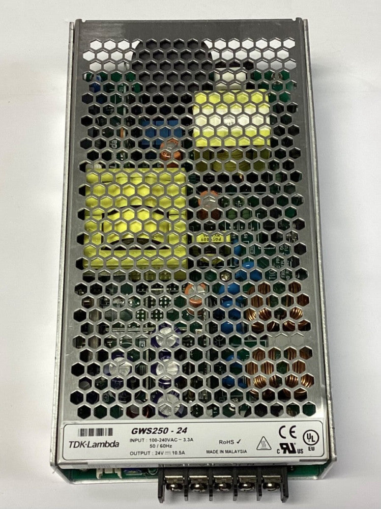 TDK LAMBDA GWS250-24 Power Supply Input 100-240 VAC Output 24 VDC 10.5 AMP GWS25