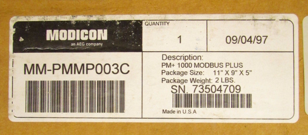 MODICON MM PMMP003C PanelMate PM + 1000 Mod Bus Plus Interface Module 