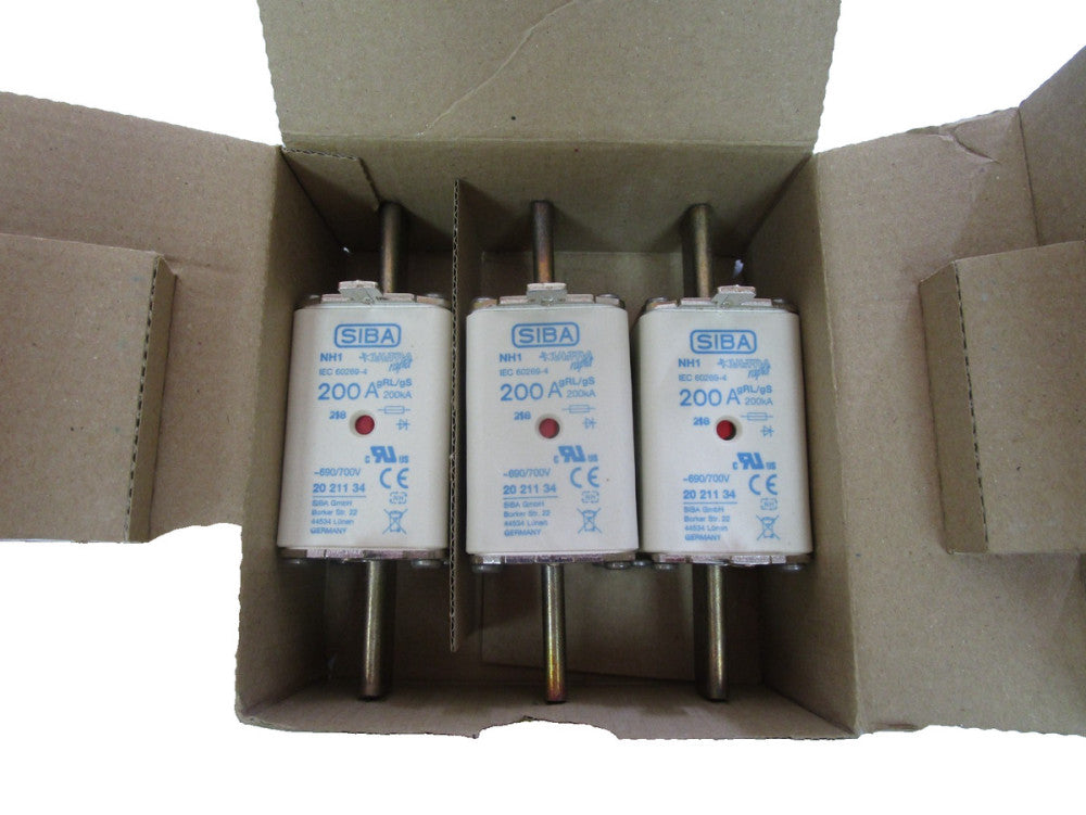 Siba 2021134.200 Fuse 200A AMP NH1 690/700V Lot Of 3
